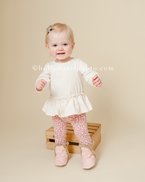 Toddler in photography studio